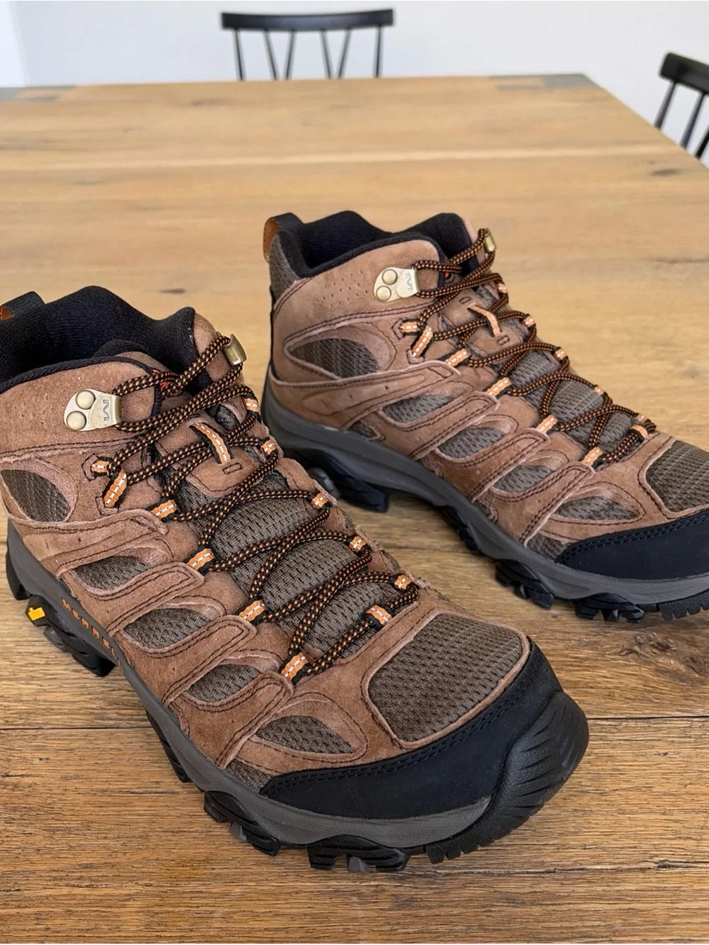 Merrell Moab 3 Mid Waterproof Hiking Boots - Brown & Black - Picture 8 of 8